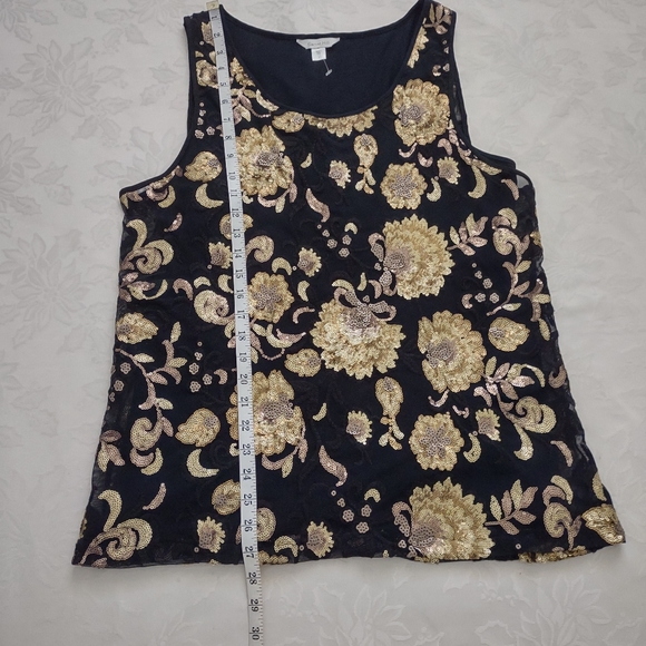 2 piece Gold sequins floral embroidered top + pencil skirt co-ords - Picture 3 of 14